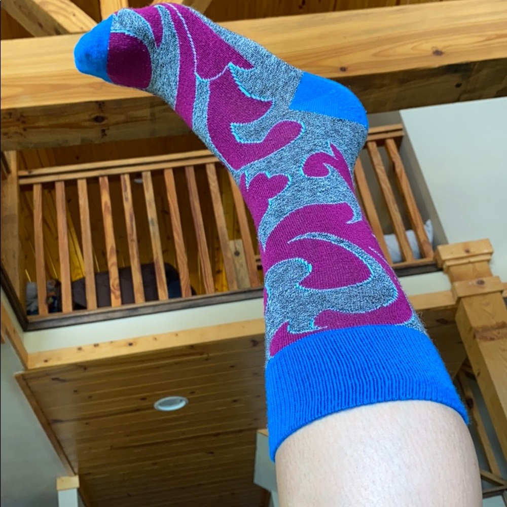 Fuchsia Blue & Gray Women’s Socks Lady Sockwear - Picture 5 of 5